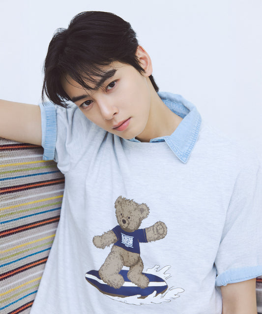 [Worn by Cha Eunwoo] Marithé et François Girbaud Surfing Doodle Bear Tee