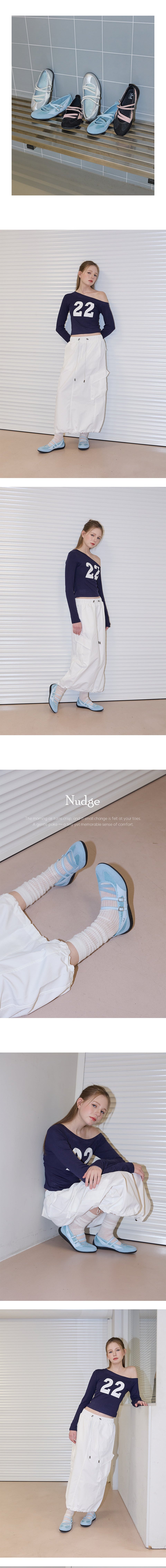 CLCL [CLEVER CLOGER] - Nudge Strap Flat Shoes (Blue)