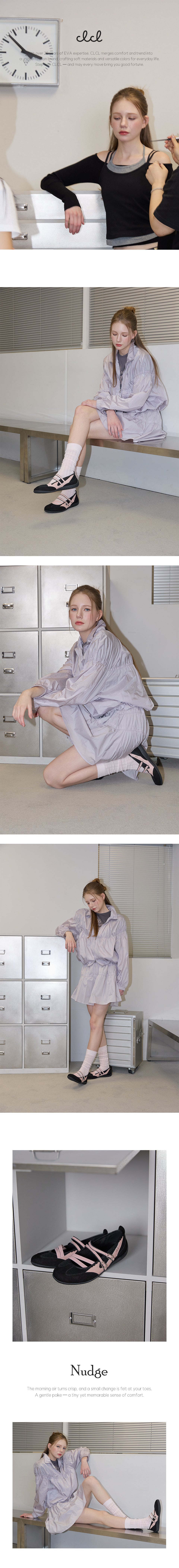 CLCL [CLEVER CLOGER] - Nudge Strap Flat Shoes - (Black)
