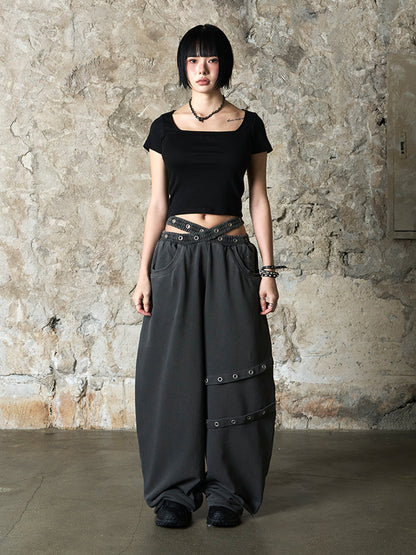 [Aespa Winter Worn] EUCT  Dual-Waist Eyelet Sweatpants