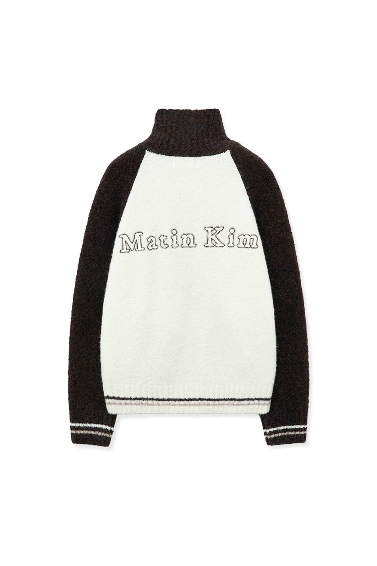 [Aespa Ningning Worn] Matin Kim High Neck Raglan Knit Zip Up