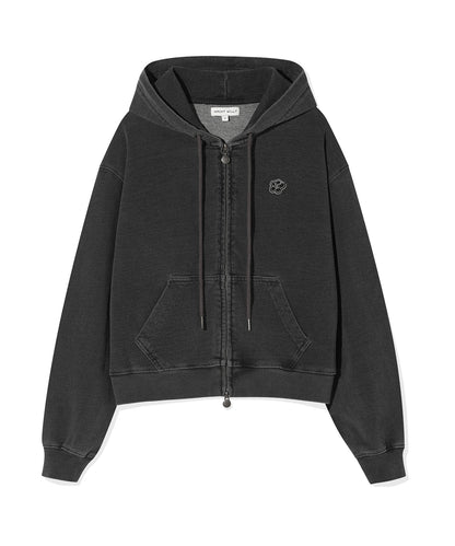 [Aespa Giselle's Wear] WACKY WILLY Women's Denim Washed Crop Hooded Zip-Up / Cargo Pants