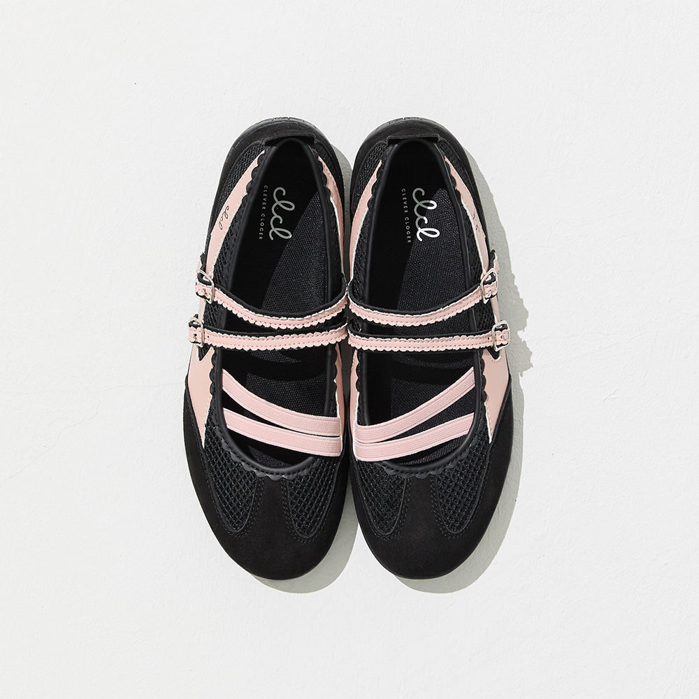 CLCL [CLEVER CLOGER] - Nudge Strap Flat Shoes - (Black)