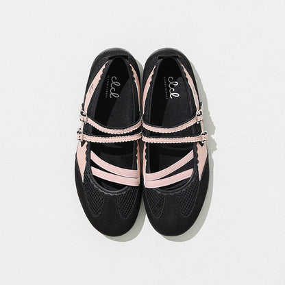 CLCL [CLEVER CLOGER] - Nudge Strap Flat Shoes - (Black)