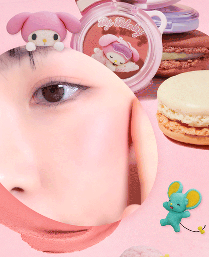 [My Melody & Kuromi Limited Edition] Amuse Powder Lip & Cheek (+Acrylic Keyring Charm + Character Seal)