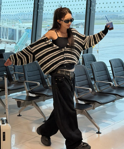 [Seventeen Seungkwan Worn] OY Hairy Stripe Knit Cardigan