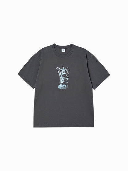 Yena x Adlv AC Bear Statue Of Liberty Short Sleeve T-Shirt