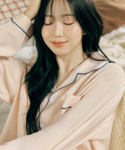 Nmixx Haewon X Dossy Silk Fit Chloe Long Sleeve Couple Pajama Set