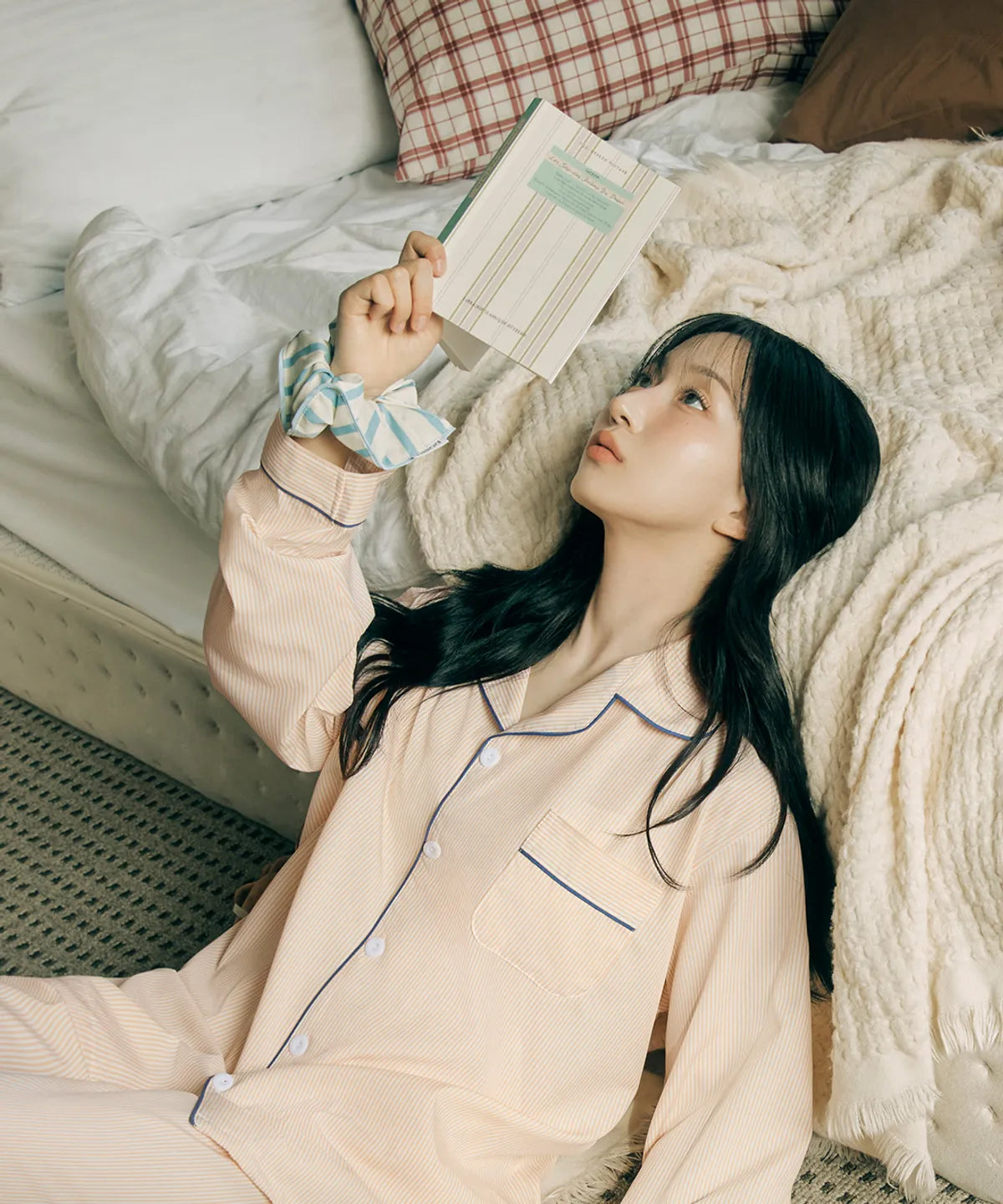 Nmixx Haewon X Dossy Silk Fit Chloe Long Sleeve Couple Pajama Set
