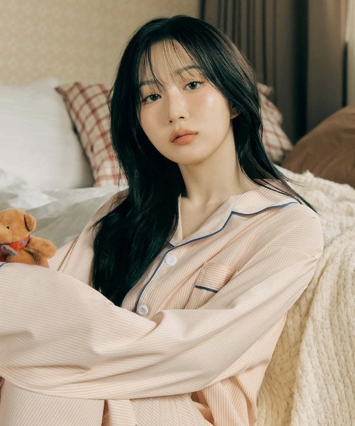 Nmixx Haewon X Dossy Silk Fit Chloe Long Sleeve Couple Pajama Set