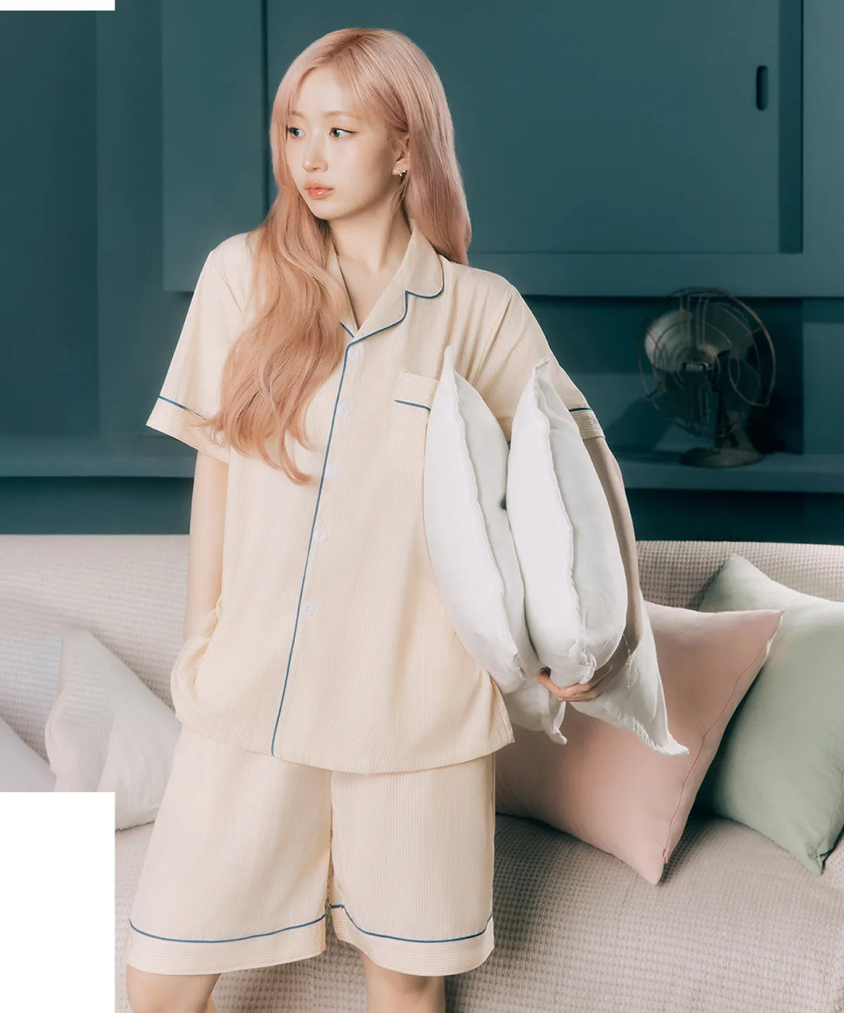 Nmixx Haewon X Dossy 26SS Silk Fit Clean Short Sleeve Couple Pajama Set