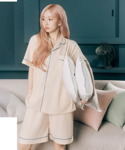 Nmixx Haewon X Dossy 26SS Silk Fit Clean Short Sleeve Couple Pajama Set