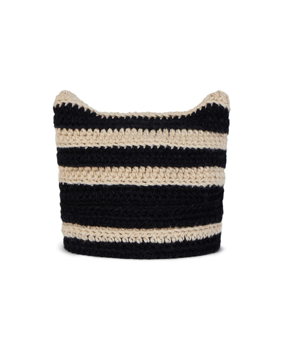 [kpop Idol Best Pick] VARZAR Square Label Striped Crochet Beanie