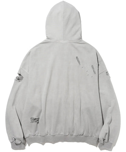 [TXT Beomgyu Worn] Not4Nerd Destroyed Wild Logo Pigment Hood Zip up