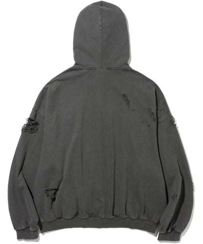 [TXT Beomgyu Worn] Not4Nerd Destroyed Wild Logo Pigment Hood Zip up