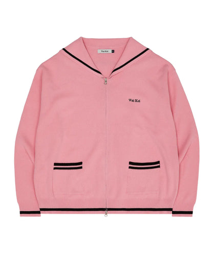 [NCT WISH Sakuya Worn] Wai Kei Marine Zip-Up Cardigan Pink