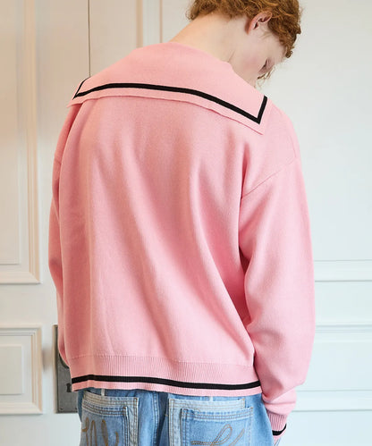 [NCT WISH Sakuya Worn] Wai Kei Marine Zip-Up Cardigan Pink