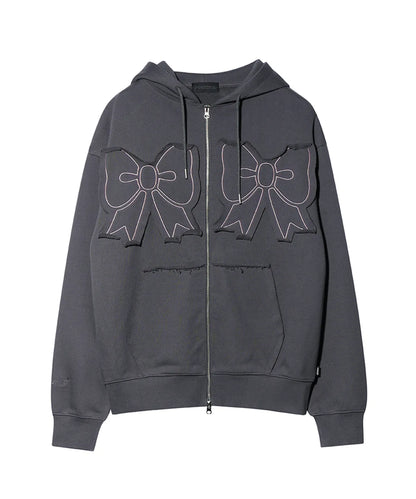 [Blackpink Jennie & Jisoo, Red Velvet Joy Worn] YOUHEE Ribbon Zip-Up Hoodie