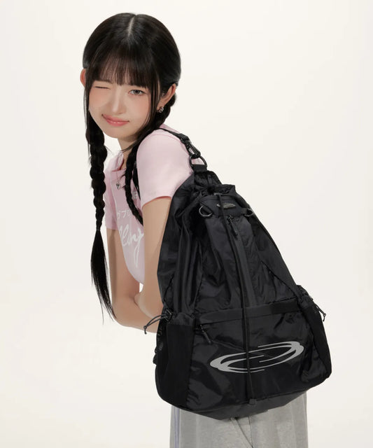 [Ive Rei Pick] Opening Project  Mesh Pocket String Bag - Black