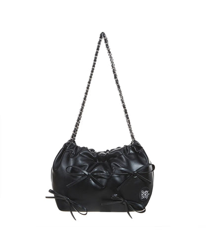 ULKIN CANVAS Betty Boop Ribbon Chain Bucket Bag