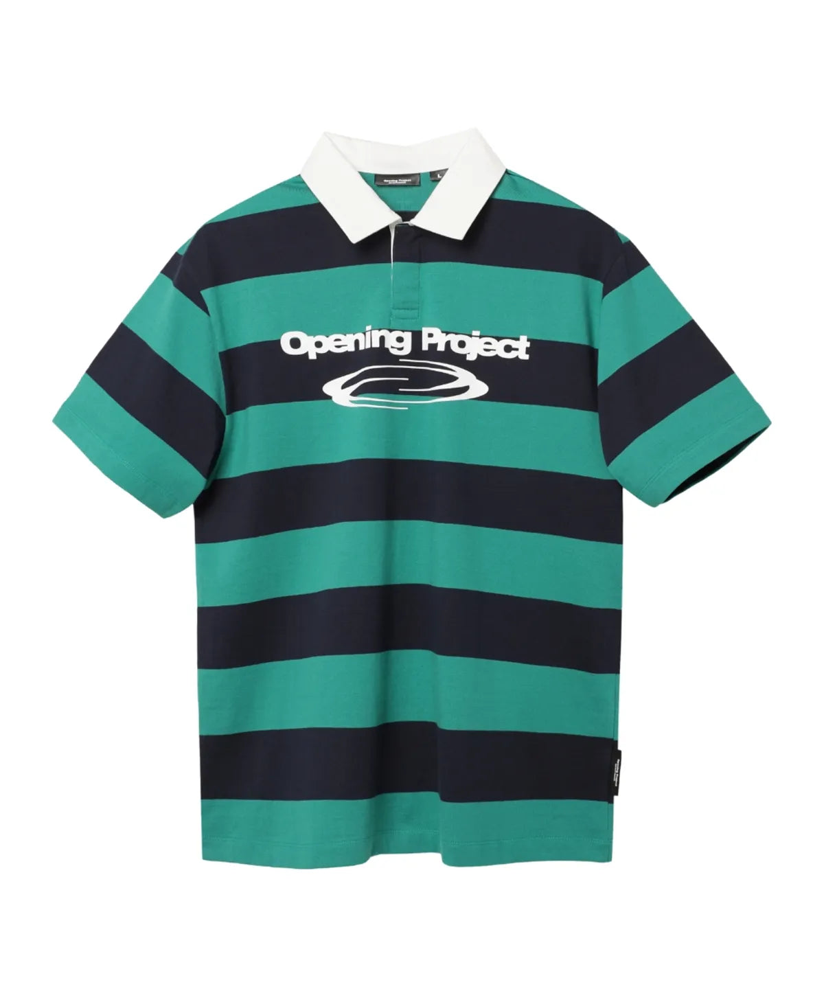 [Ive Rei Pick] Opening Project Identity Stripe Collar Half T Shirt