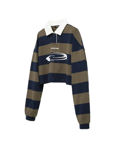 [Ive Rei Pick] Opening Project W Identity Stripe Collar T-Shirt