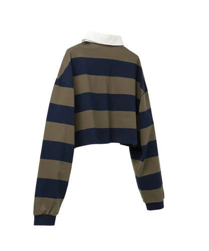 [Ive Rei Pick] Opening Project W Identity Stripe Collar T-Shirt