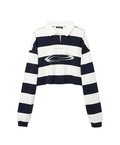 [Ive Rei Pick] Opening Project W Identity Stripe Collar T-Shirt
