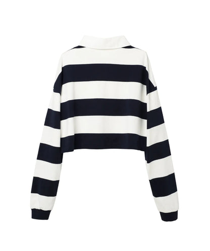 [Ive Rei Pick] Opening Project W Identity Stripe Collar T-Shirt
