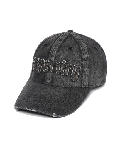 [Illit Moka Worn] Superdry Vintage Washed Denim Ball Cap Black