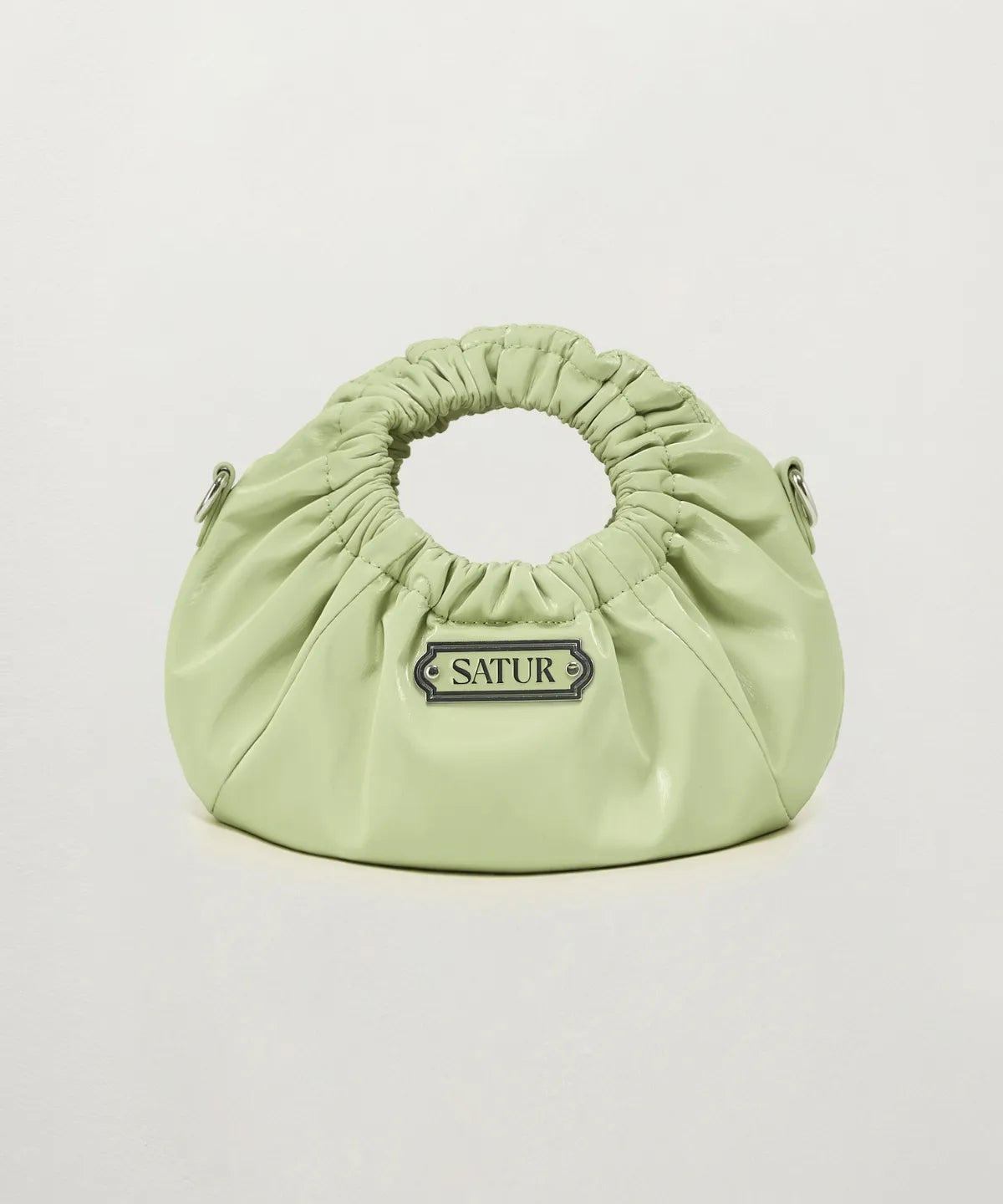 24FW★ SATUR ★SCRUNCHIE MINI TOTE & CROSS BAG Satur |satur| Scrunchy Mini Tote and Cross Bag Apple Green