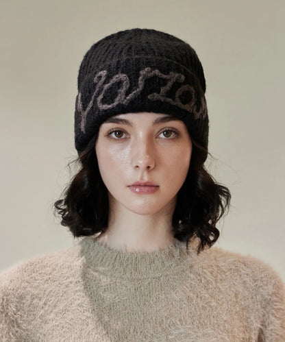 [NCT WISH Ryo Worn] VARZAR Handle Logo Beanie Black