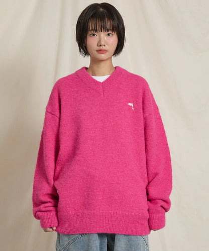 [THE BOYZ Juyeon Worn] Wai Kei Dolphin Hairy V-Neck Knit