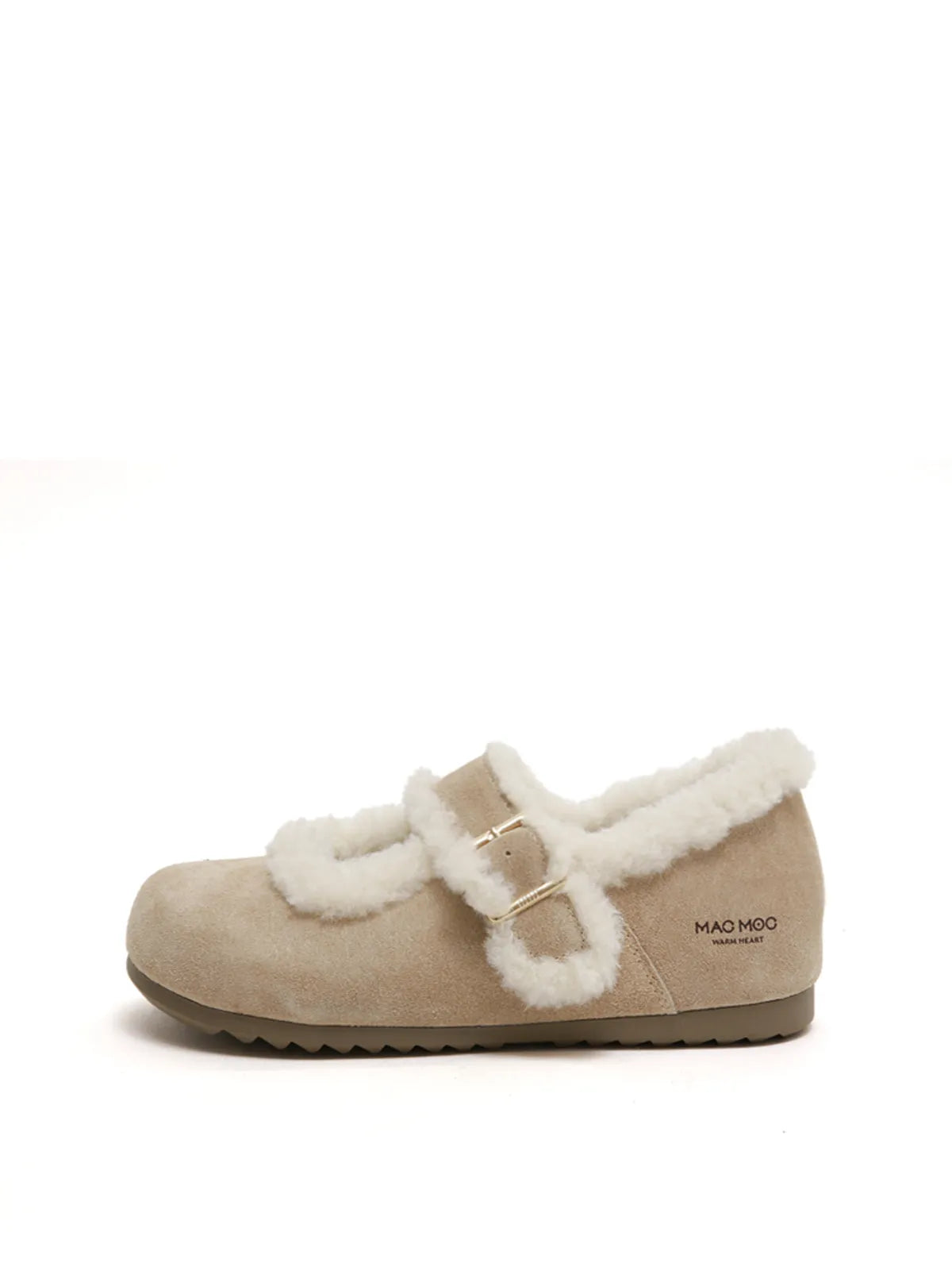 Macmoc Pooh Cowhide Winter Mary Jane Flat Shoes 1cm