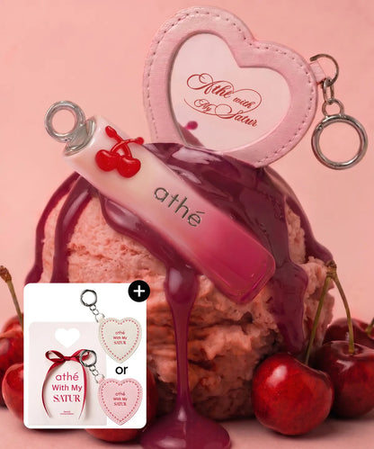 ATHE X SATUR Lip Glowy Balm with Gift (Mirror Keyring & Packaging Box)