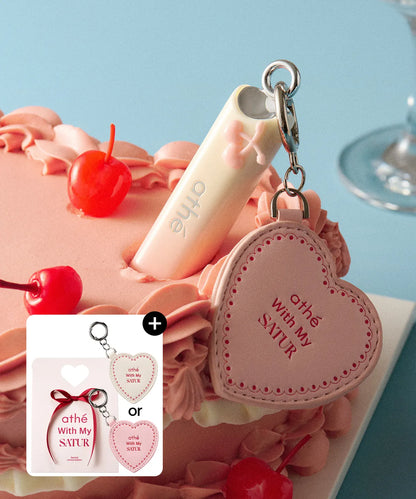 ATHE X SATUR Lip Glowy Balm with Gift (Mirror Keyring & Packaging Box)