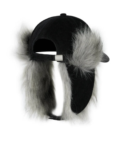 [NCT Wish Ryo Worn] Aakam Leather Mixed Trapper Cap (Black)