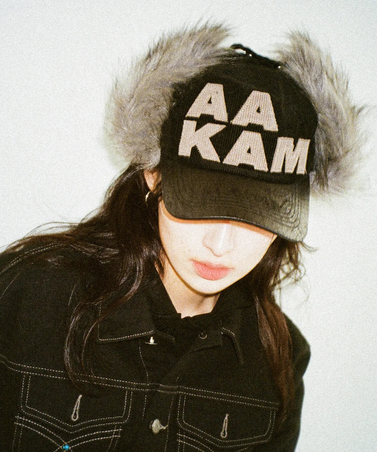 [NCT Wish Ryo Worn] Aakam Leather Mixed Trapper Cap (Black)