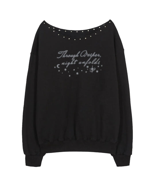 ILLIGO -  One Shoulder Boat Neck Sweatshirts