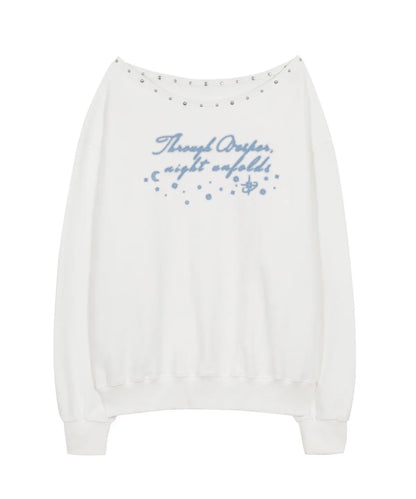 ILLIGO -  One Shoulder Boat Neck Sweatshirts