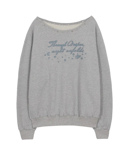 ILLIGO -  One Shoulder Boat Neck Sweatshirts