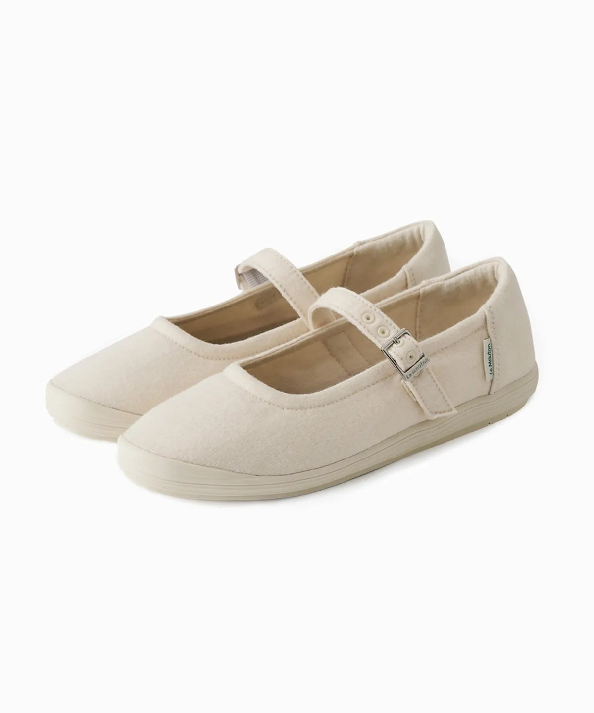 [Lim Yoona X LE MOUTON] Wool Flat Mary Jane Shoes