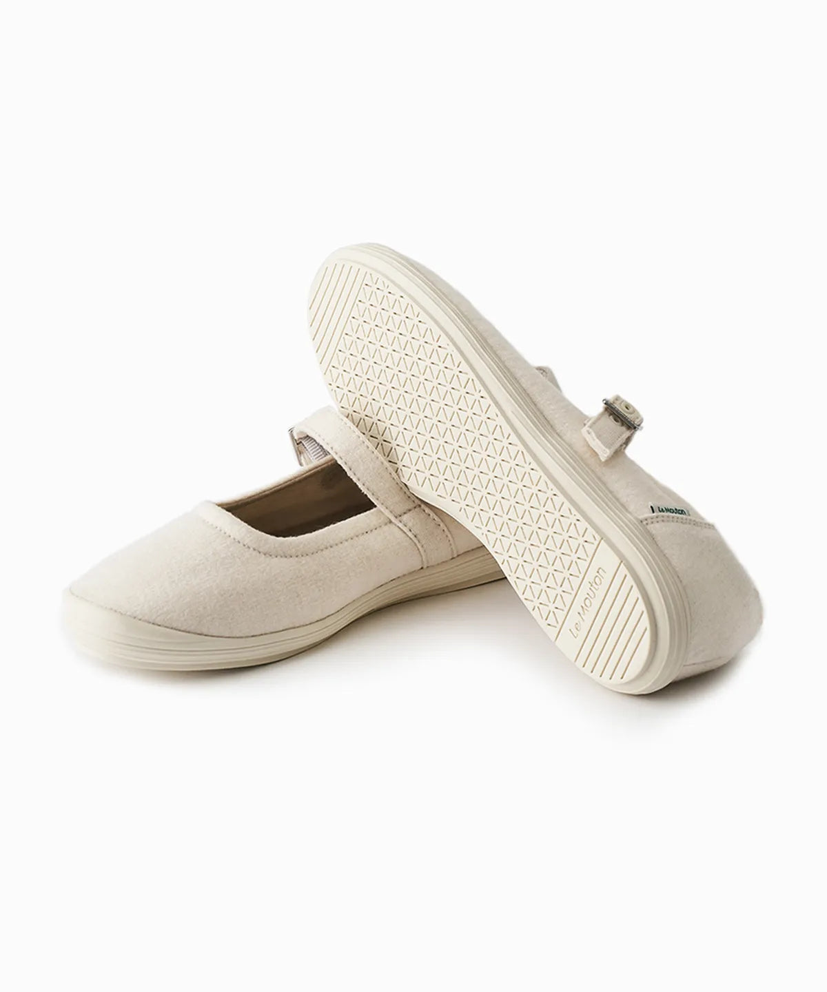 [Lim Yoona X LE MOUTON] Wool Flat Mary Jane Shoes