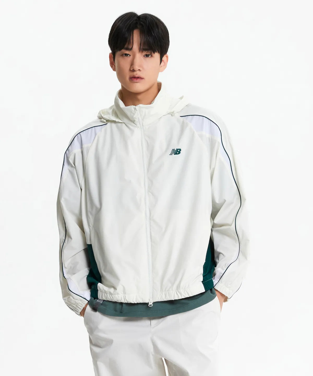 New Balance - UNI Flying Color Block Warm-up Jacket IVORY (NBNAF21323)