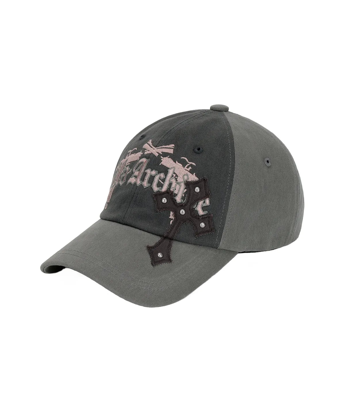 [Ive Gaeul Worn] Gila Archive Cross Patched Pistol Ballcap Gray