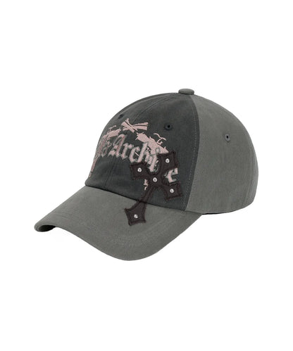 [Ive Gaeul Worn] Gila Archive Cross Patched Pistol Ballcap Gray