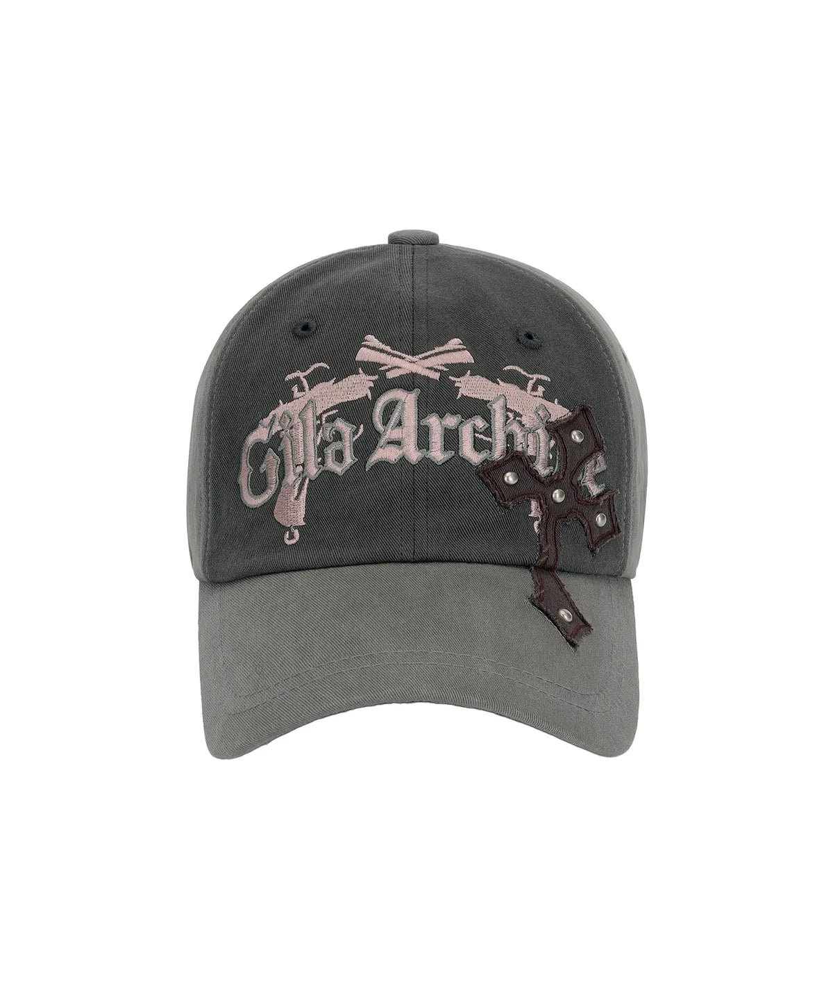 [Ive Gaeul Worn] Gila Archive Cross Patched Pistol Ballcap Gray