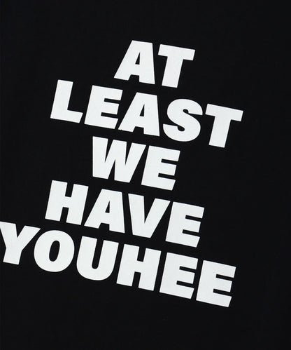 [Aespa Karina Worn] YOUHEE Lettering Over Fit T-Shirts Black