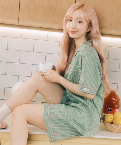 Nmixx Haewon X Dossy 26SS Silk Fit Wednesday Short Sleeve Couple Pajama Set