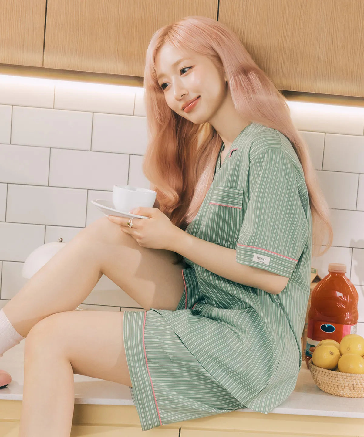 Nmixx Haewon X Dossy 26SS Silk Fit Wednesday Short Sleeve Couple Pajama Set